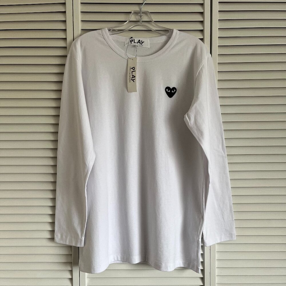 NEW with tags Comme des Garcons Play long sleeve t shirt White men’s XL